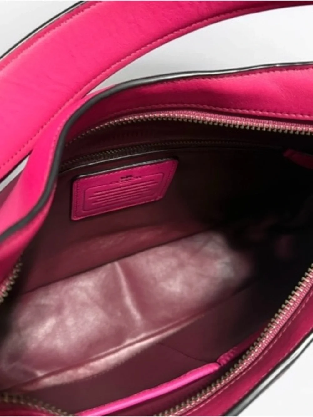 Coach Hot Pink Leather Hobo Shoulder Bag